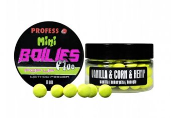 Mini Boiles Method Feeder Pop Up Fluo - Vanilie Porumb & Canepa 8 MM